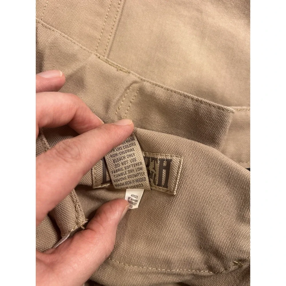 Duluth Trading Cool Dry Fire Hose Cargo Shorts Tan Mens 40 Work Stretch Waist